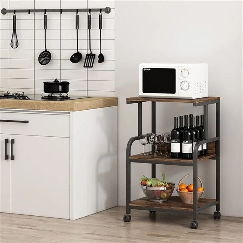 Printer Stand, 3 Shelf Printer Table with Wheels - 20.08 x 15.75 x 30.12