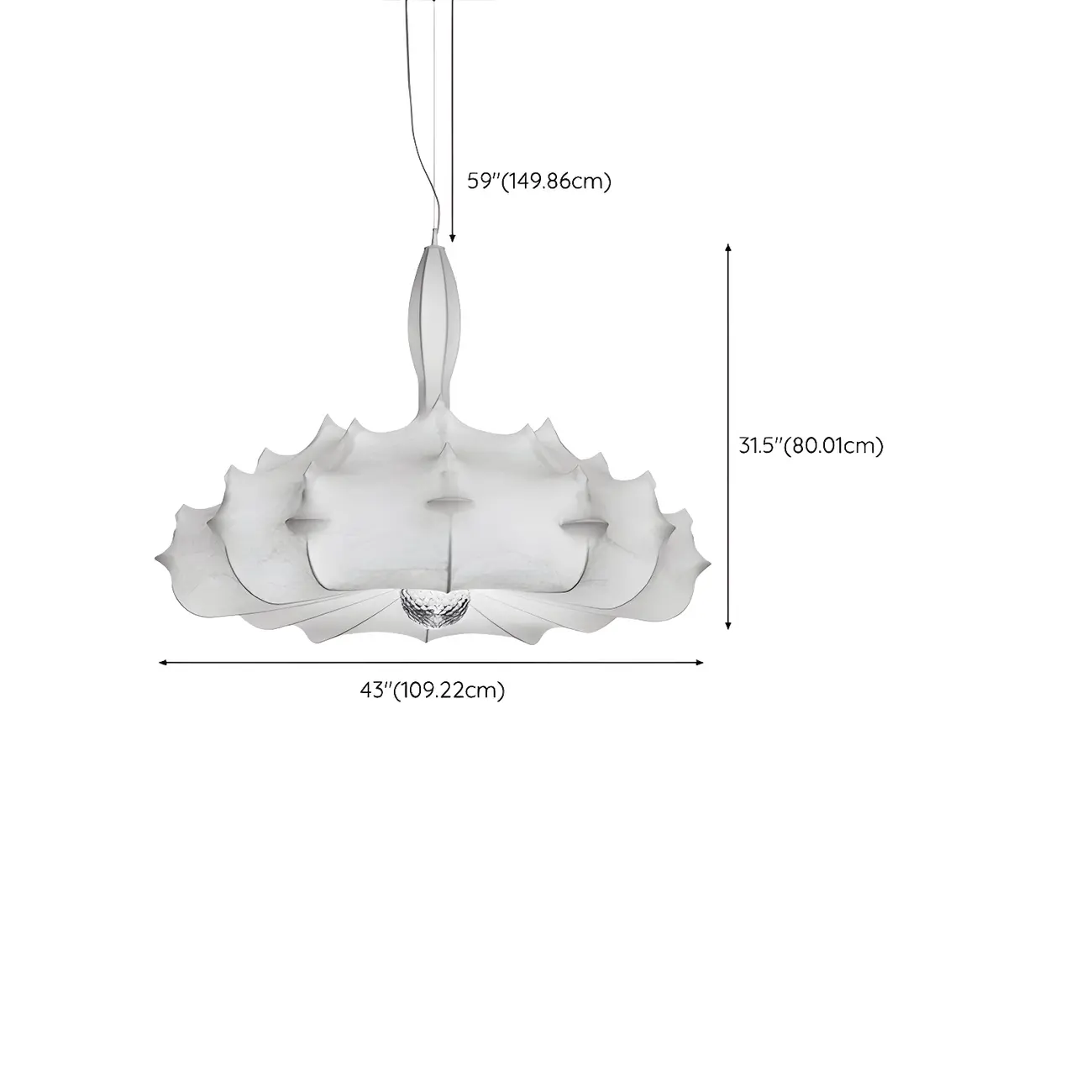 Modern White Flower-Shaped Drum Chandelier Height Adjustable