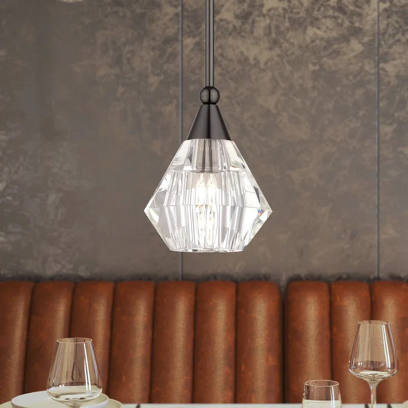 Livex Lighting Brussels Single Light 7  Wide Crystal Mini Pendant
