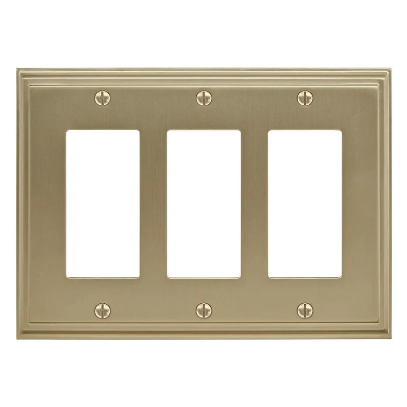 Mulholland 3 Rocker Golden Champagne Wall Plate - 3 Rocker