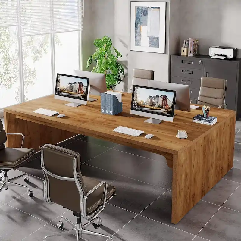 Brown Wood 13FT Rectangular Conference Table