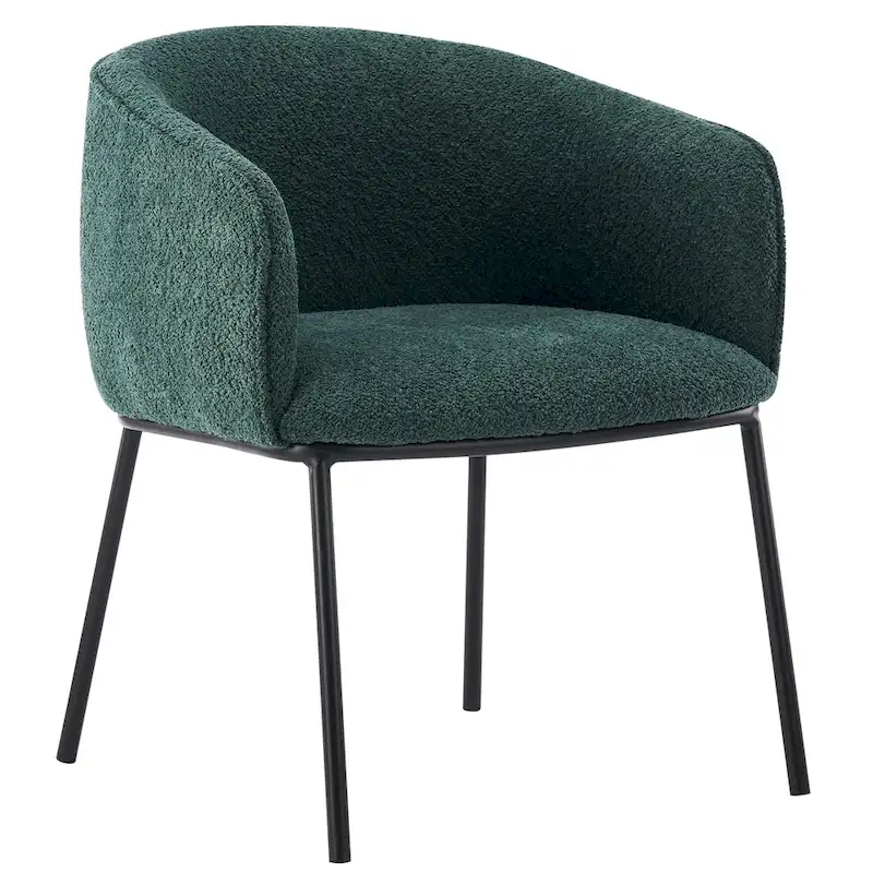 Set of 1 Boucle Upholstered Accent Barrel Armchair