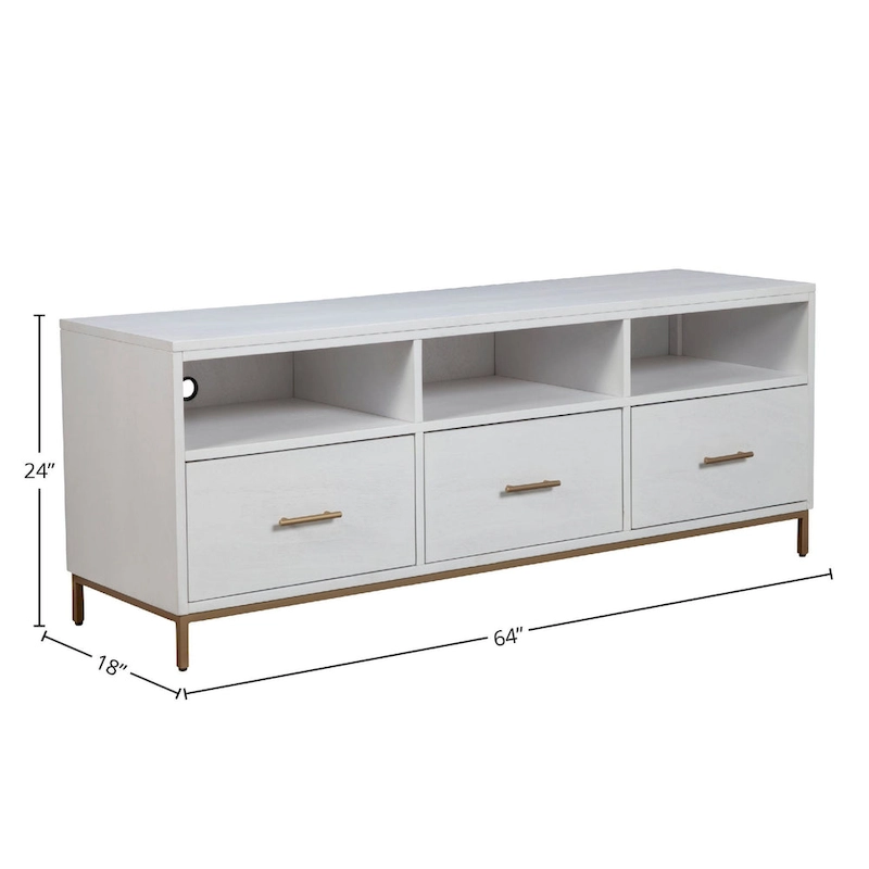 Alpine Furniture Madelyn Wood TV Console in White