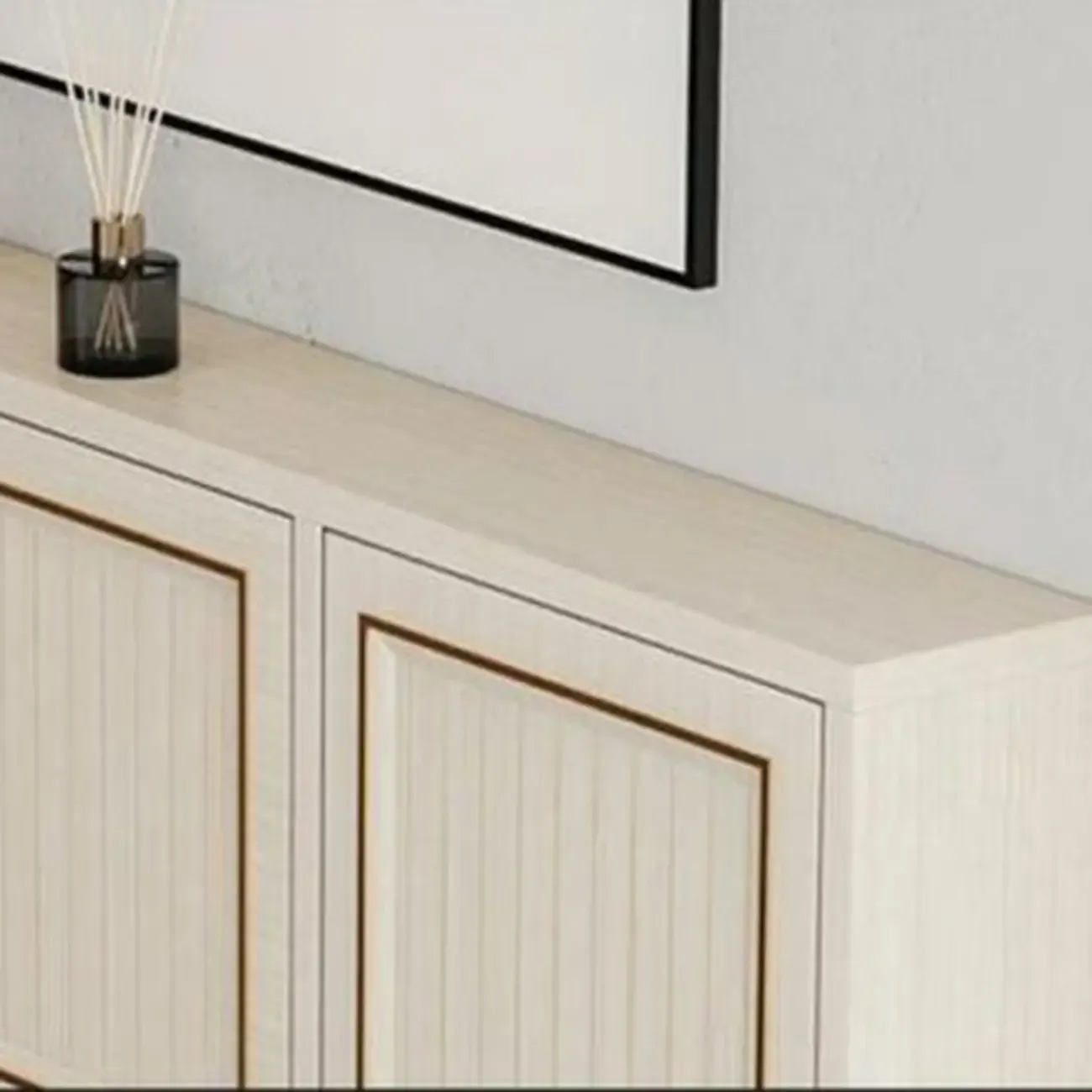 Metal White Drop Front Shoe Cabinet with Textured Panels