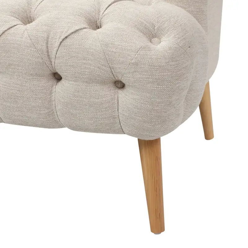 Modern 73.25 Button Tufted 3-Seater Sofa with Birch Legs