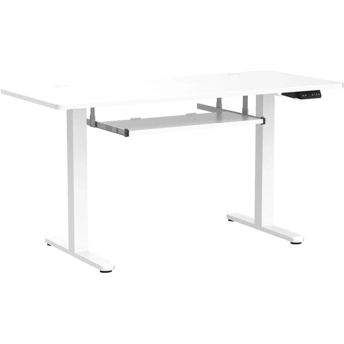 FEZIBO Standing Desk with Keyboard Tray, Electric Height Adjustable Desk, Sit Stand Up Desk, Computer Office Desk