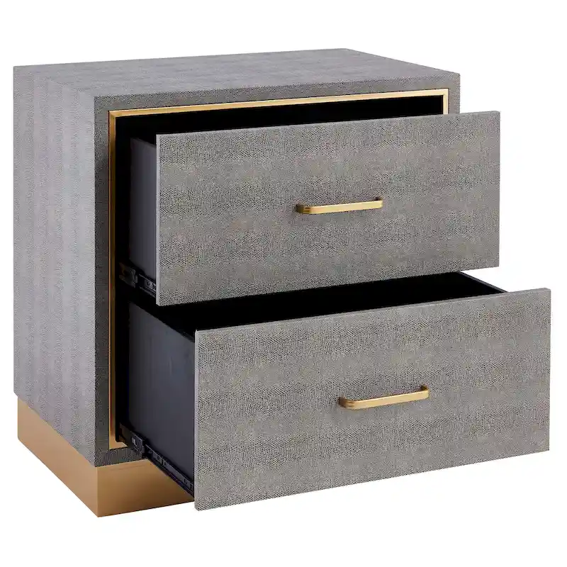 Edinburgh 2-Drawer Faux Shagreen End table