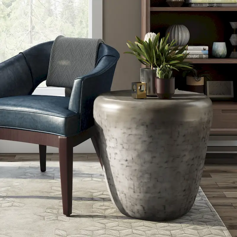 WYNDENHALL Beaton Industrial 20 inch Wide Metal Accent Side Table, Fully Assembled - 20 W x 20 D x 22 H