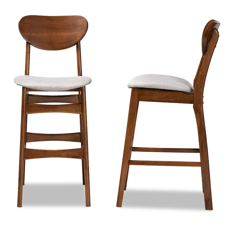 Katya Mid-Century Modern 2-Piece Bar Stool Set