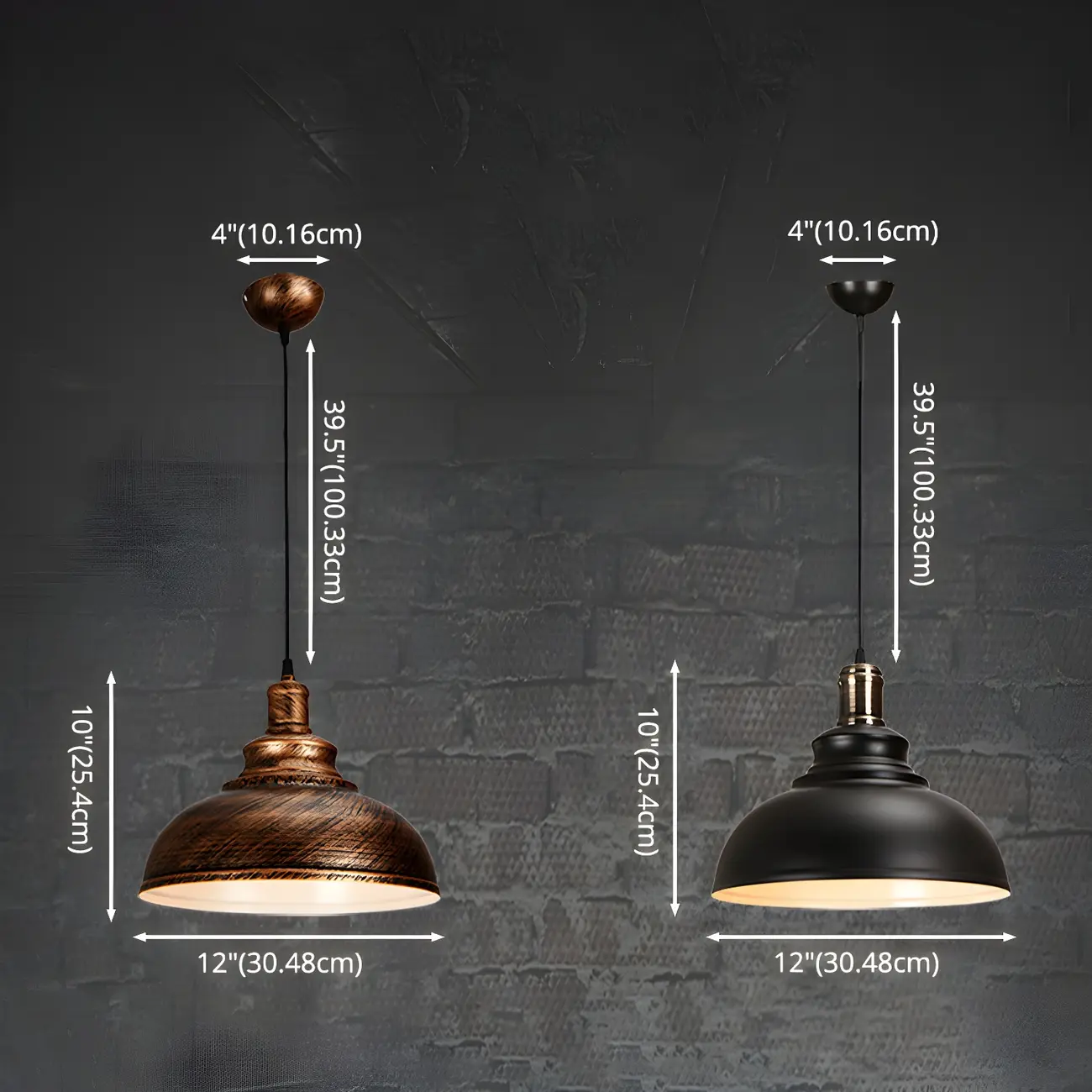HomeyFad Industrial Warehouse Style Metal Hanging Kitchen Pendant Light