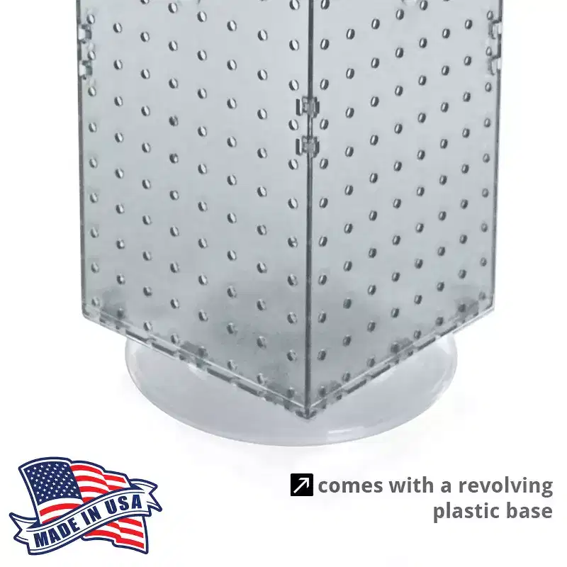 Azar Displays Four-Sided Revolving Pegboard Counter Display with Hooks