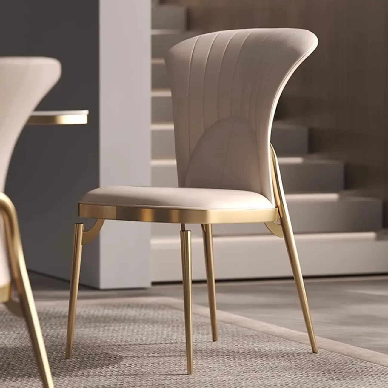 Modern Luxury Leather Upholstered Dining Chairs