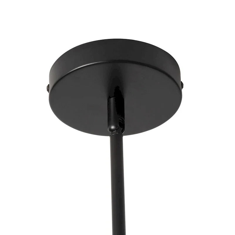 Modern Black 1-Light Pendant Light Fixture with Opal Glass Shade