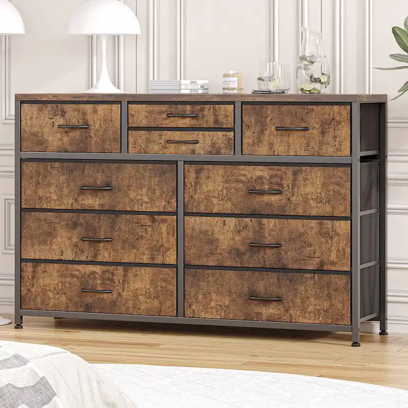 10-Drawer Dresser with TV Stand Top