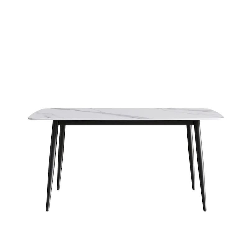 63 inch Modern White Rectangular Dining Table