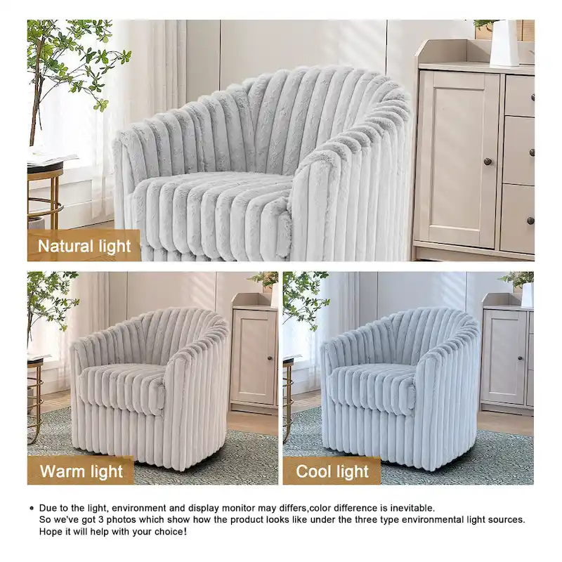 Single Sofa Armchair Swivel Barrel Chair (Set of 2)