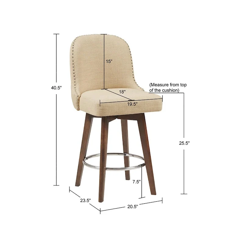 Counter Stool with 360-Degree Swivel Seat