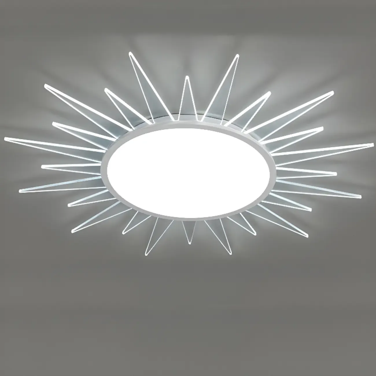 Large Acrylic Round Sunburst LED Flush Mount Ceiling Light