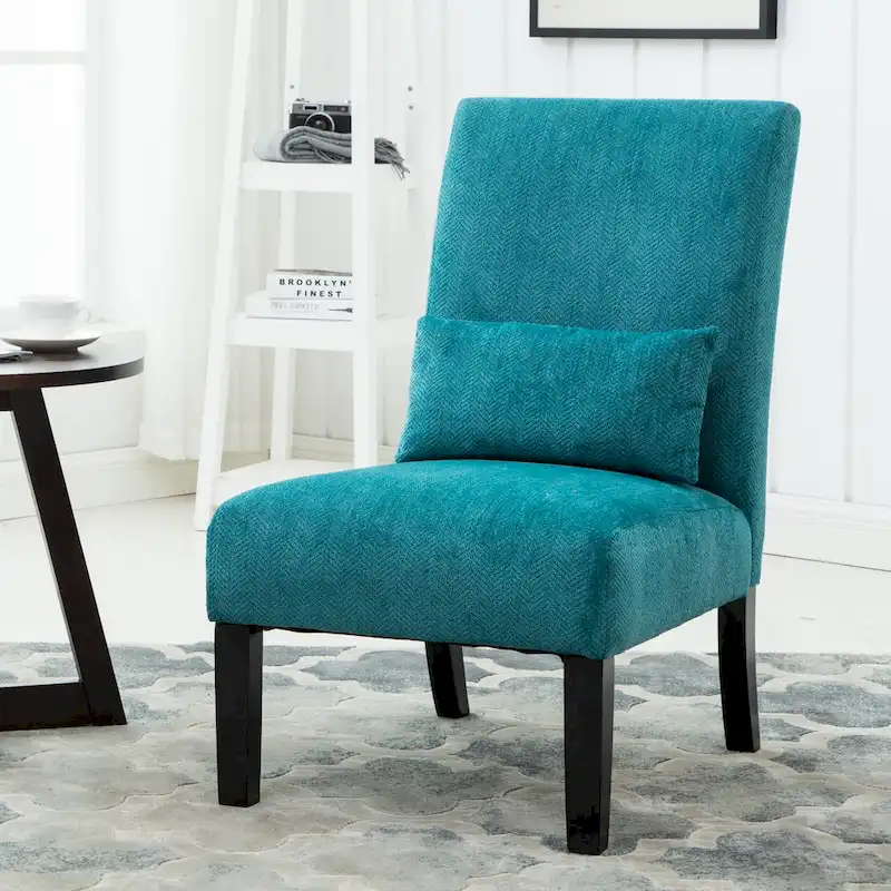 Armless Accent Chair With Pillow