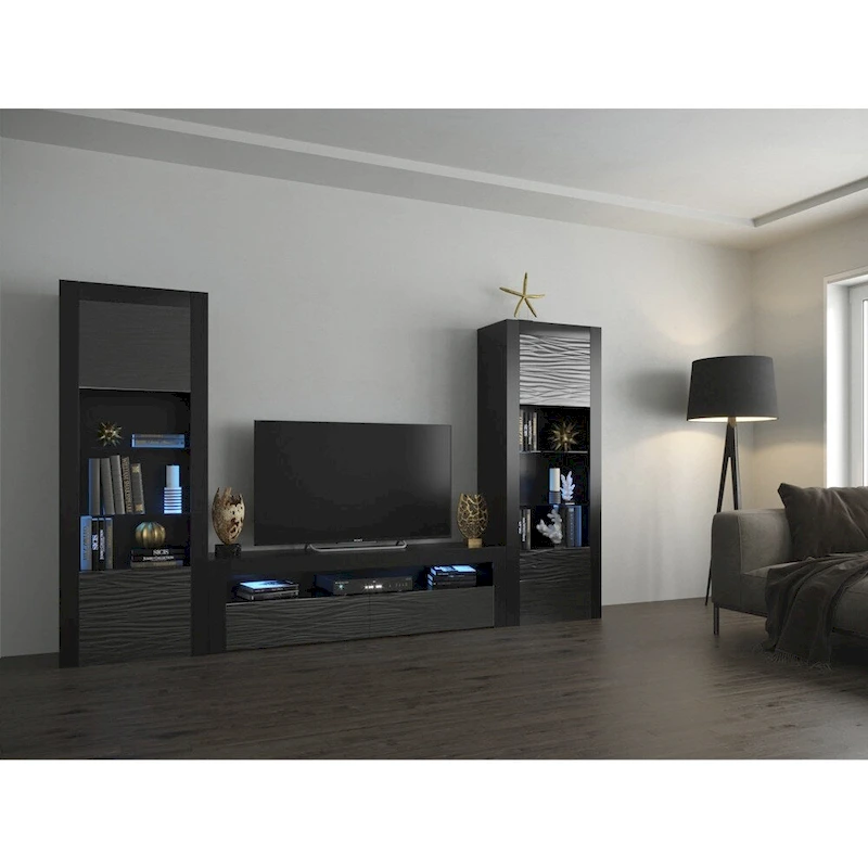 Milano Set Modern Wall Unit Entertainment Center