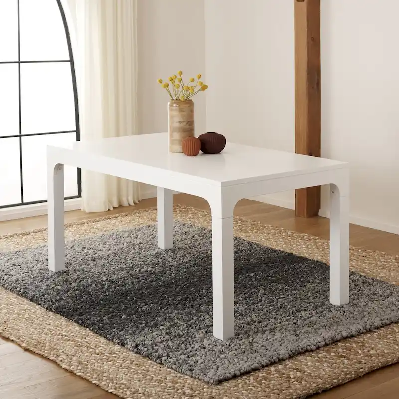 Rectangle Dining Table for 8 - Black/White/Natural - 60L x 34W x 30H