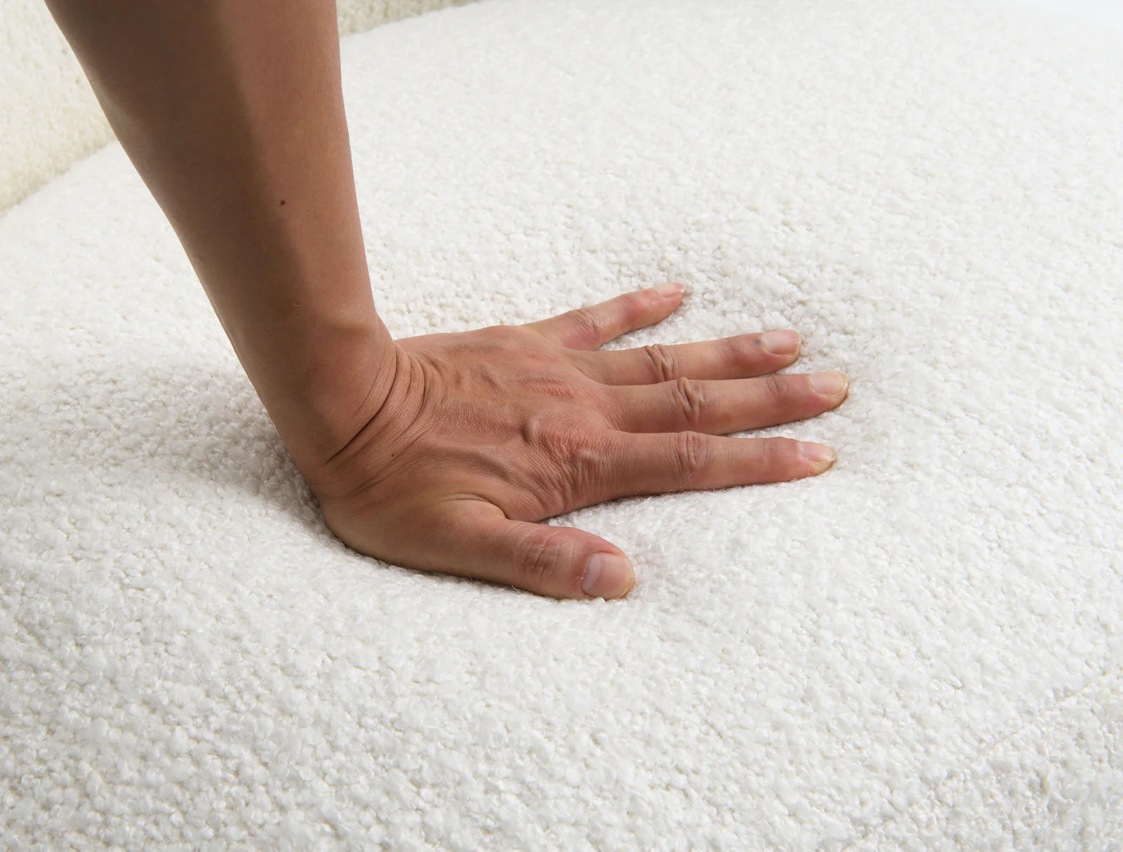 Curve Back Boucle Accent Chair with Ball Feet