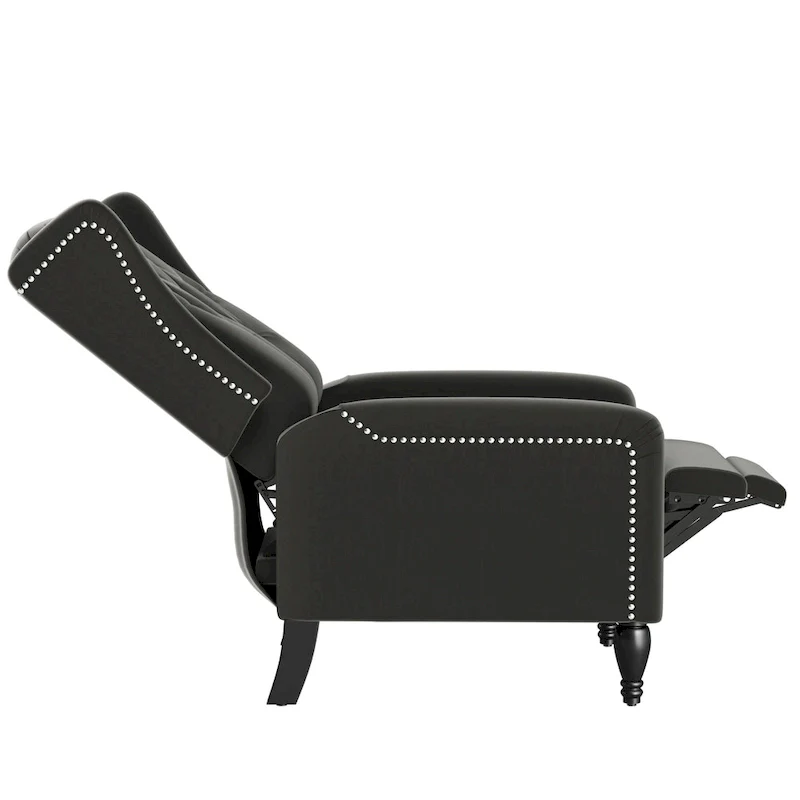 Velvet Wingback Push Back Recliner Chair