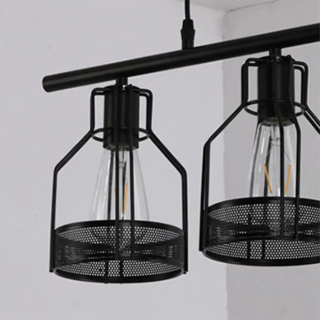 Industrial 4-Light Black Metal Bottle Pendant Light