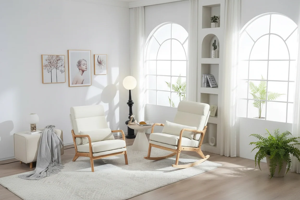 39.37 W High-Back Dual-Use Upholstered Rocking Chair/Accent Chair