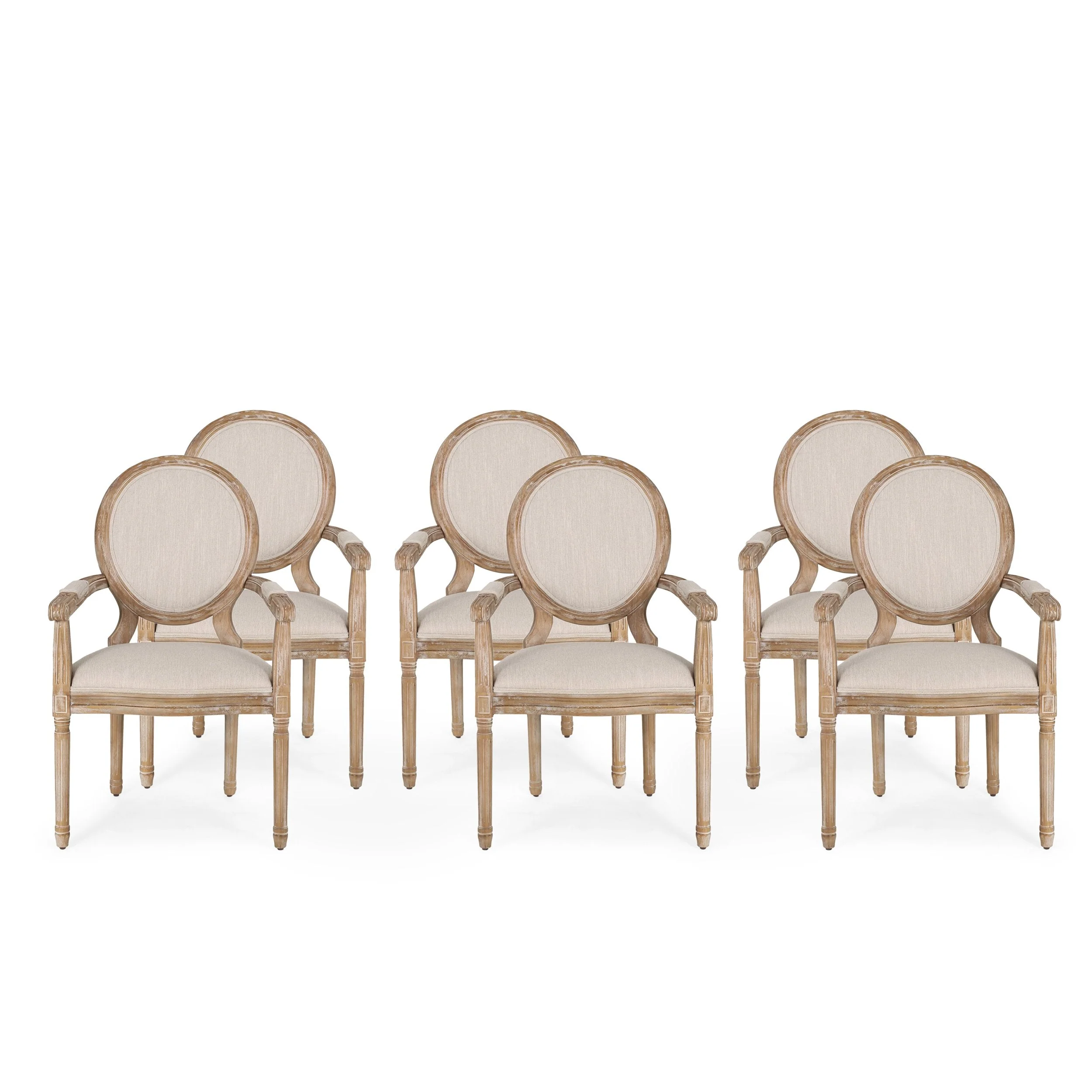 French Country Wood Upholstered Dining Chair - NH241513