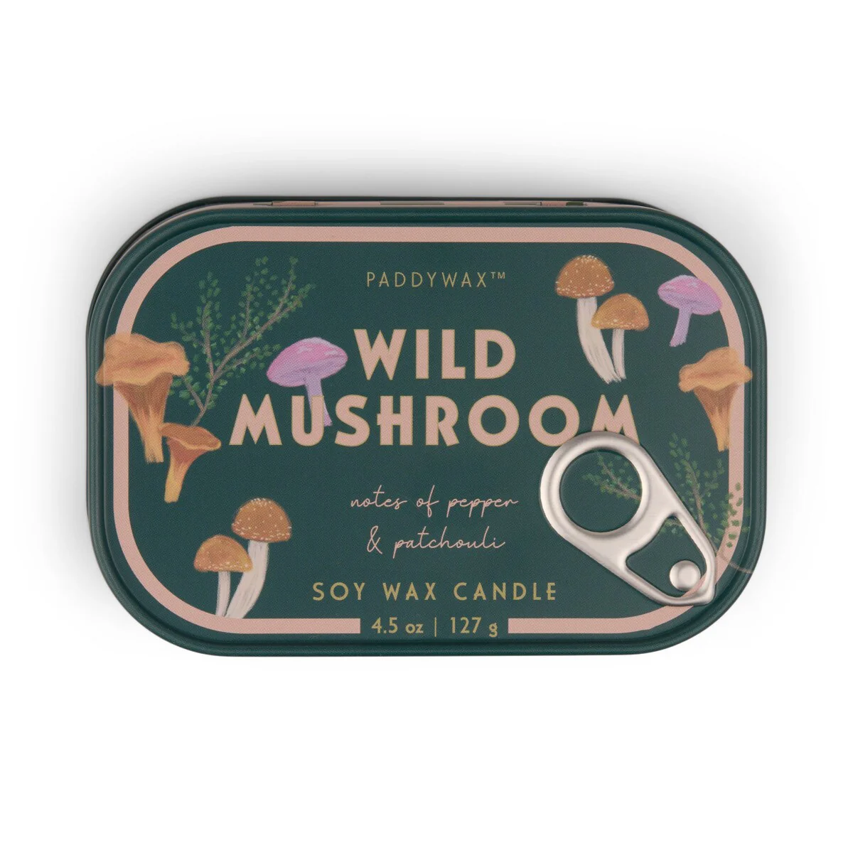 Paddywax: Bistro Mushroom Printed Tin Candle - Wild Mushroom 4.5oz/127g