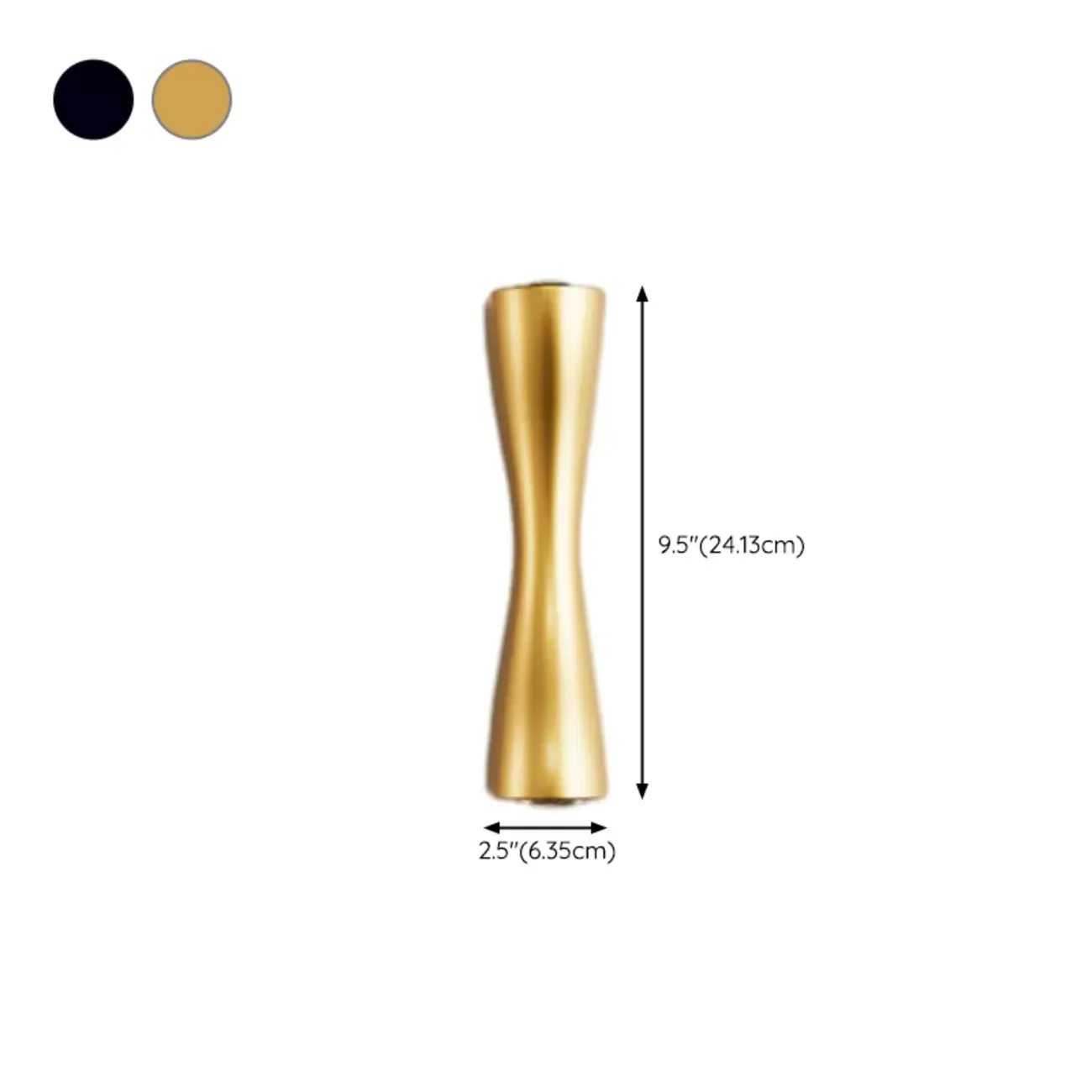 Modern 2-Light Black and Gold Curved Wall Sconce