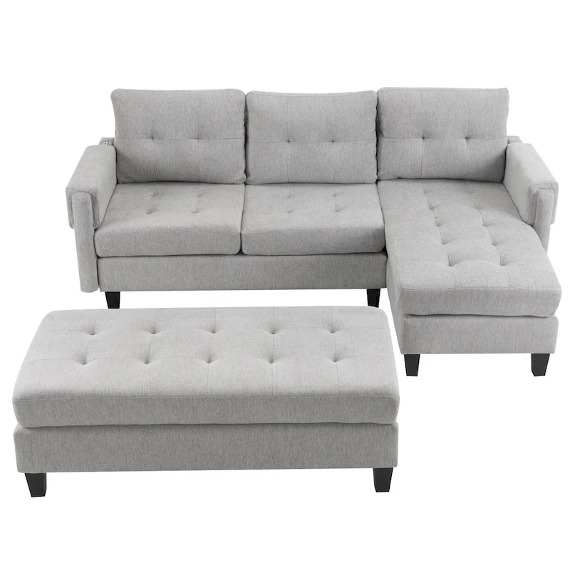 83.4inch L-shaped Sofa Sectional Couch Sofa Bed