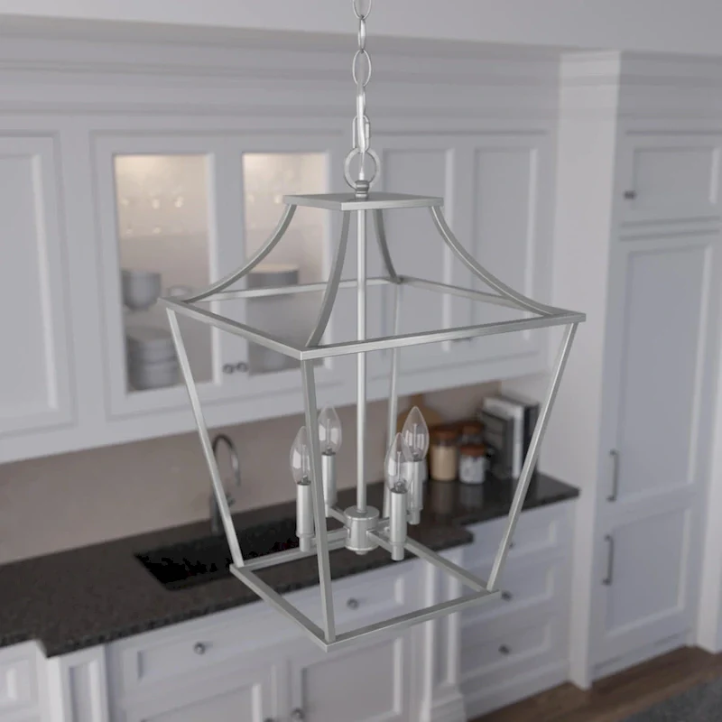 Hunter 15  Laurel Ridge 4-Light Lantern Pendant - Kitchen Island, Dining Room, Entry - Candle, Modern Farmhouse, Industrial