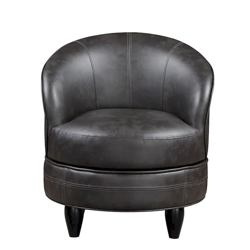 Faux Leather Swivel Lounge Chair
