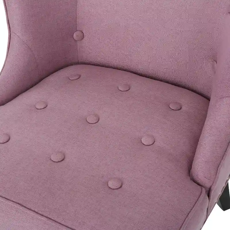Lavender PUrple Modern 28 Accent Chair with Button Tufted Waffle Stitching and Nailheads