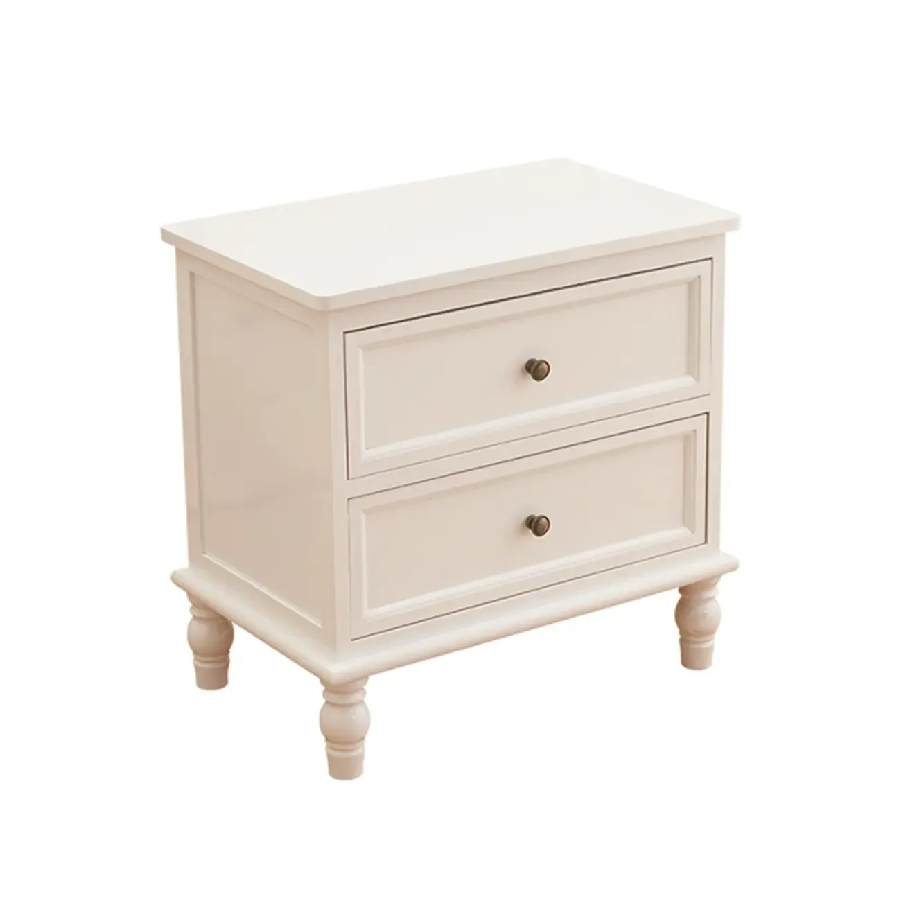 Classic Pure White Wood 3-Drawer Nightstand