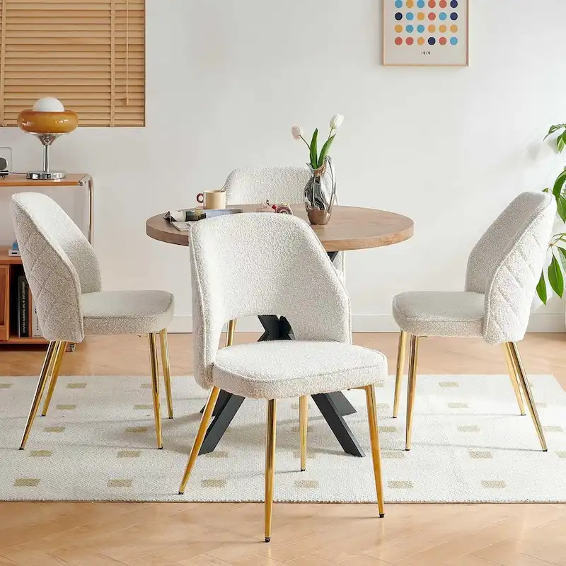 Howtai Upholstered Home Chair Hollow-Back Set of 4