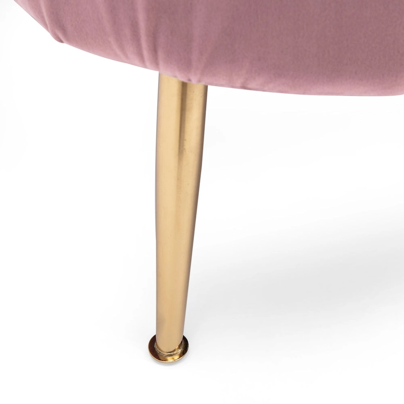 Velvet Channel Stitched 3-seater Sofa with Metal Legs