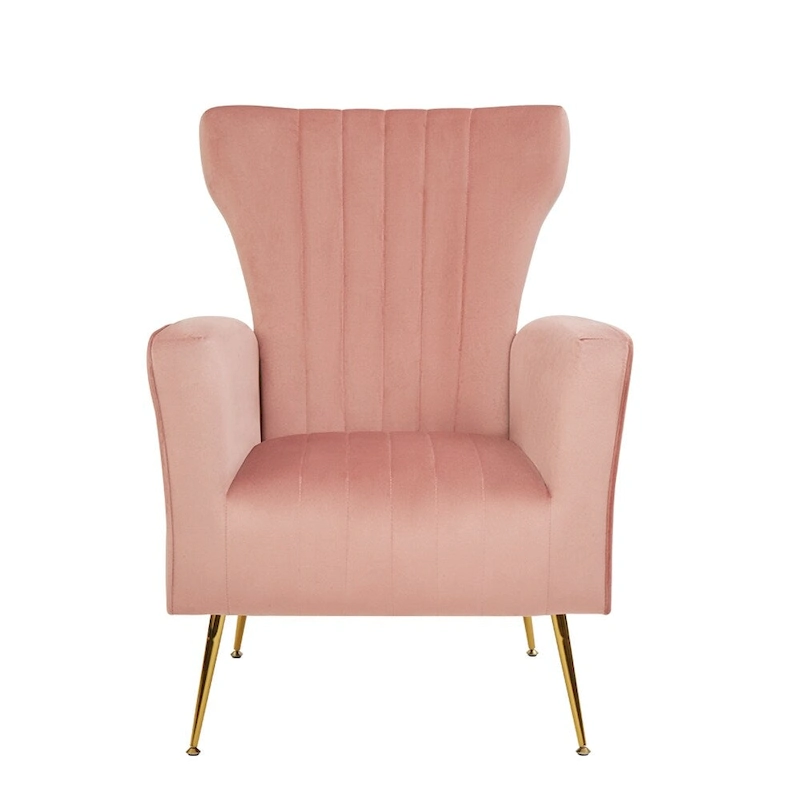 Velvet Accent Chair with Gold Legs