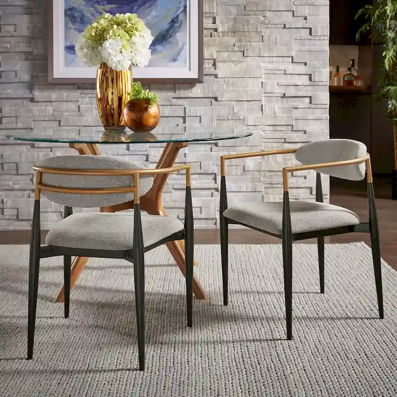 Mid-century Dining Chair with Two-tone Copper & Black Finish (Set of 2)