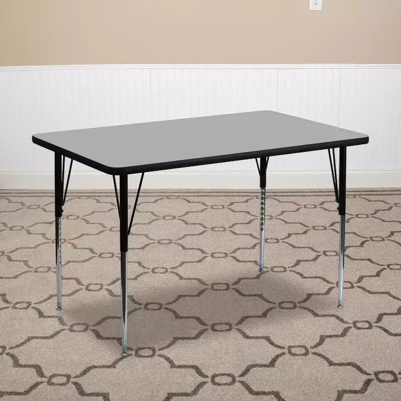 Flash Furniture 24''W x 48''L Rectangular Thermal Laminate Activity Table - Standard Height Adjustable Legs