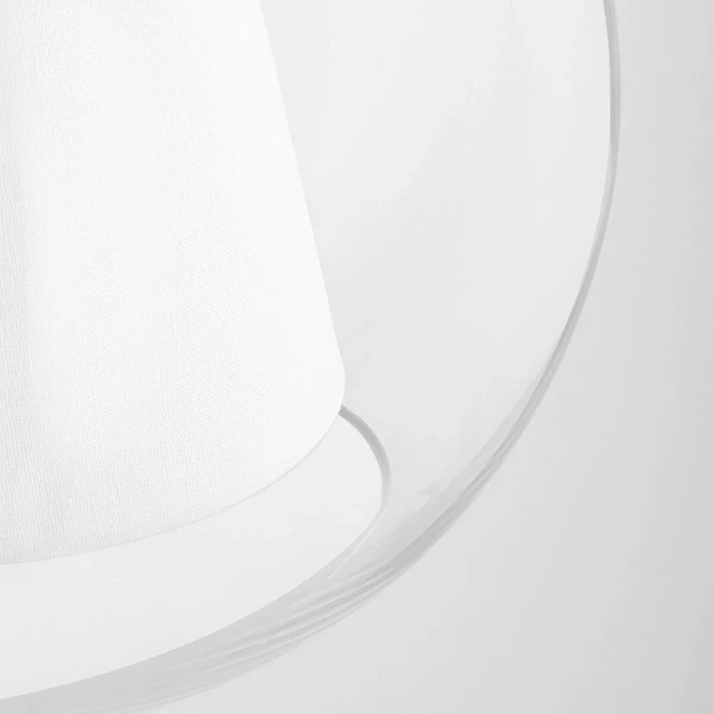 Mitzi by Hudson Valley Sasha 15-inch LED Pendant with Clear Glass Outer, White Belgian Linen Inner