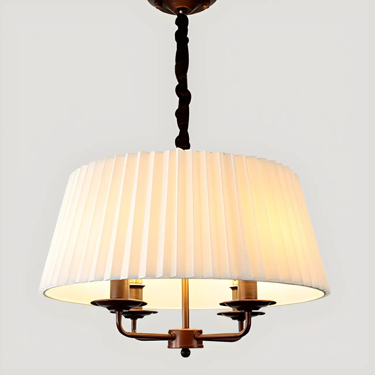 Adjustable Classic Metal White Drum Chandelier