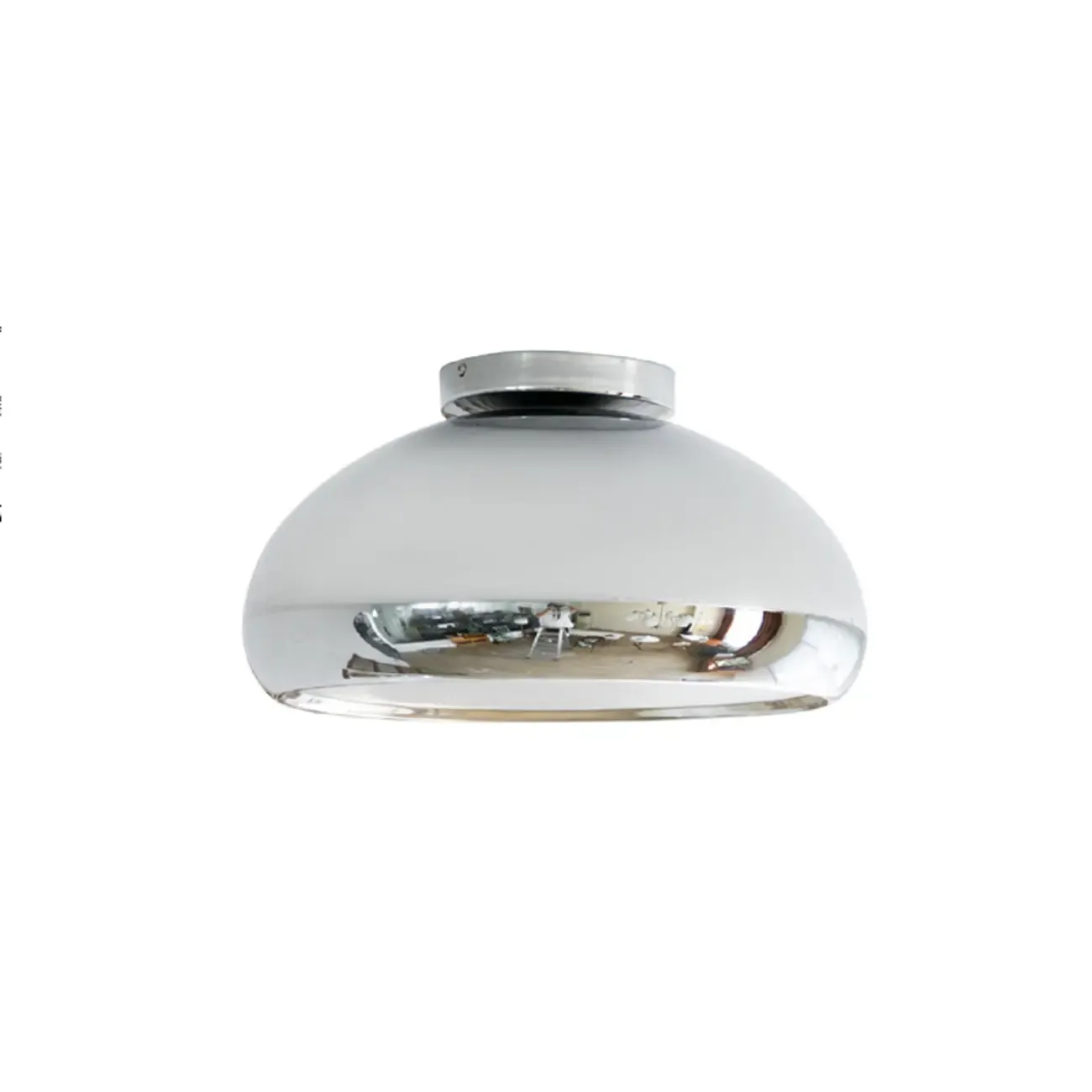 Modern Silver Round Semi Flush Ceiling Light