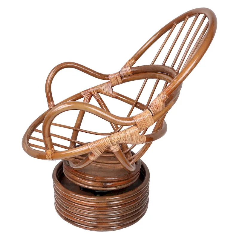 Bali Rattan Swivel Rocker with Microsuede Cushion