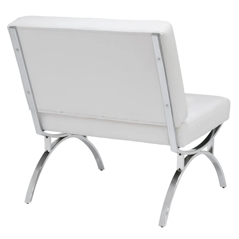 Newel Modern Blended Leather and Chrome Metal Frame Mid Century Accent Chair