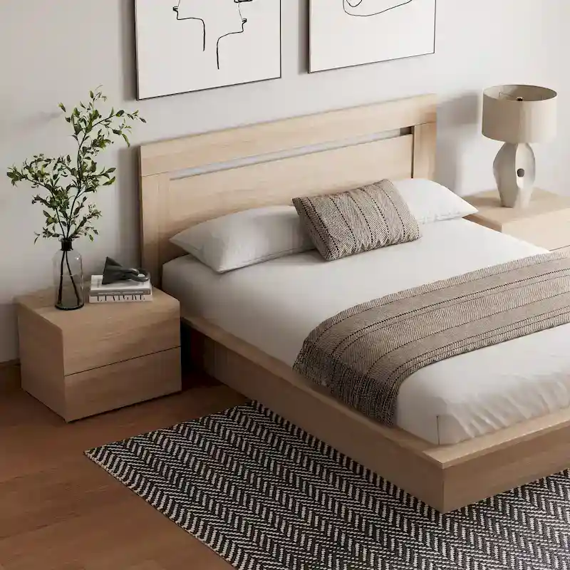 Malibu 4-Piece Bedroom Set with Bed, Headboard, and 2 Nightstands