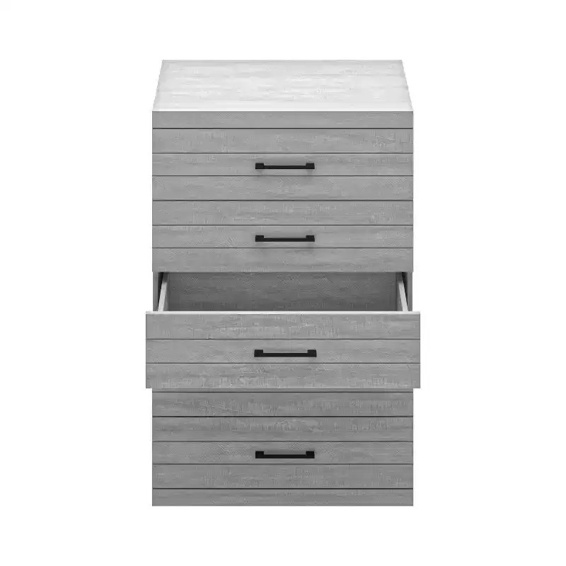 Galano Hamsper 5 Drawer Chest (Interlock) - Dusty Grey Oak