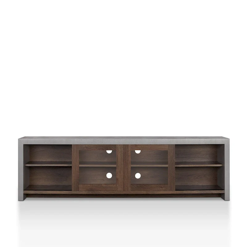 Haylin Contemporary 71-inch Glass Multi-functional Storage TV Console by